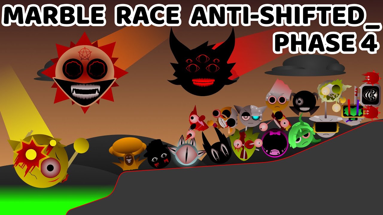 Incredibox Sprunki Anti Shifted Phase 4 Marble Race In Algodoo (New Mod) — Who Will Win?