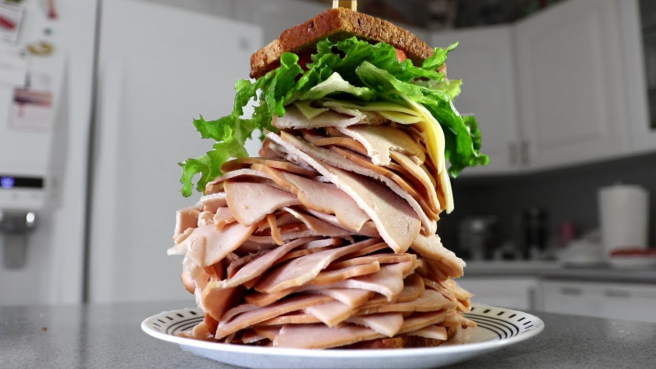 The Largest Sandwich I've Ever Made! (Turkey & Swiss)