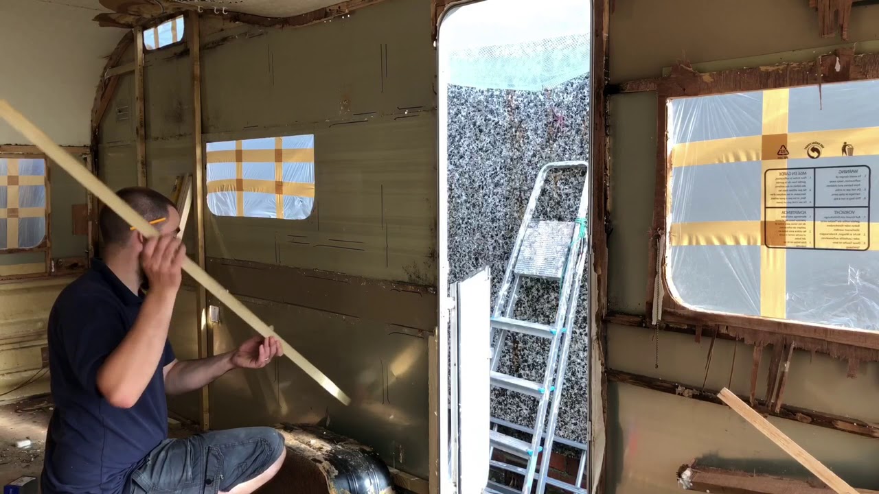 Avondale Heron 1978 vintage caravan damp wall replacement part 1