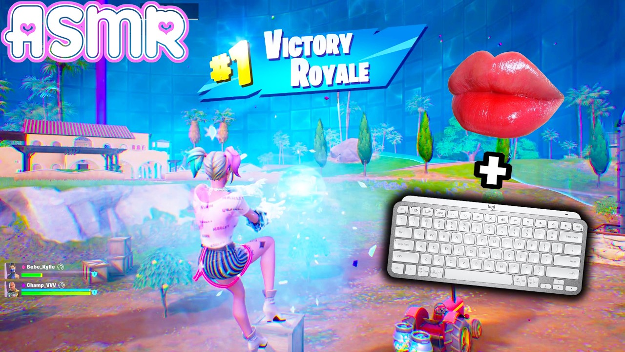 ASMR Gaming 🍀 Fortnite Relaxing Trigger Words + Clicky Tapping Keyboard Sounds for Sleep 🎧