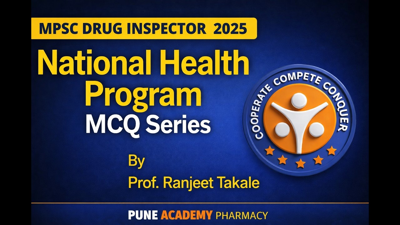 National Health Program MCQs for MPSC Drug Inspector | MCQ Series Part 1 | Prof Ranjeet Takale
