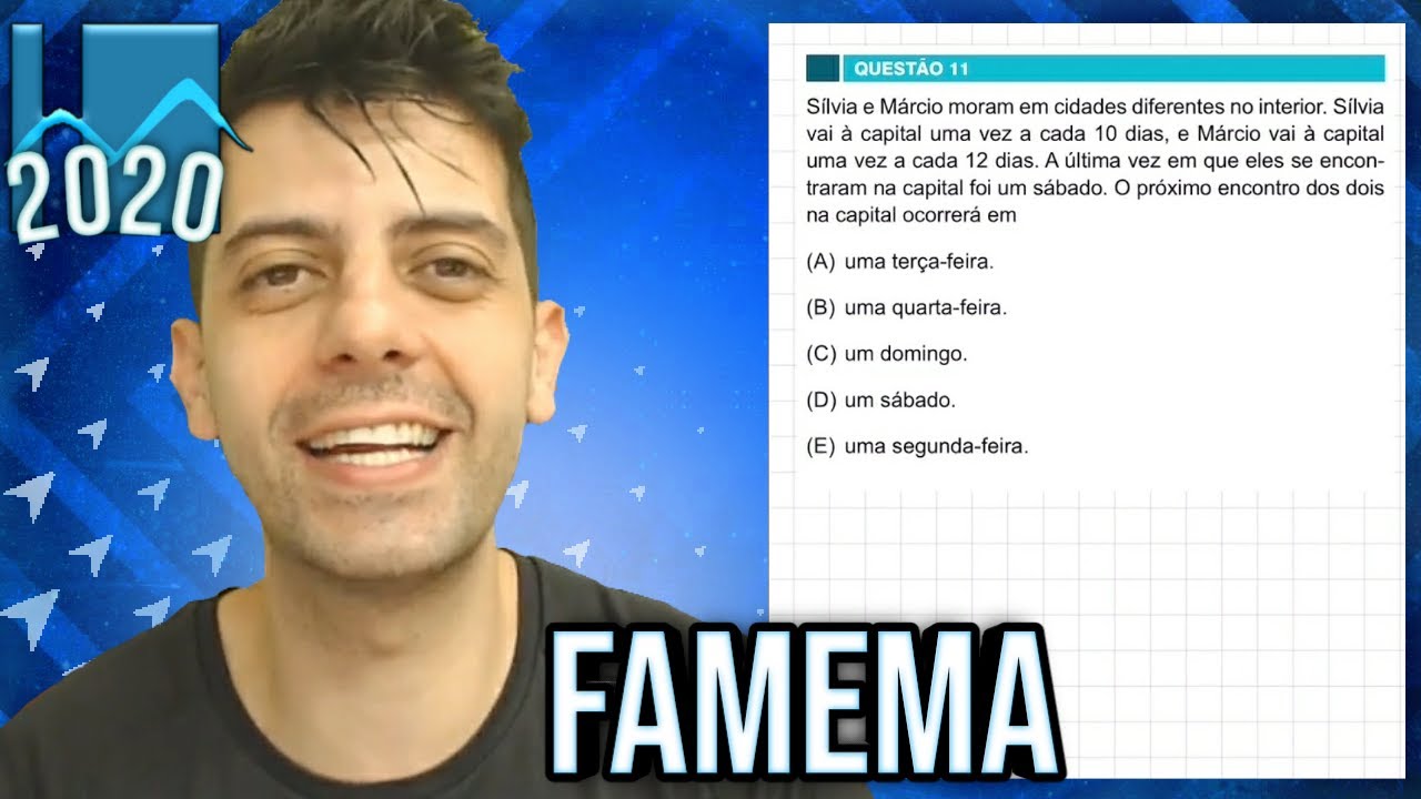 FAMEMA 2020 - Q11 Mat - Sílvia e Márcio moram em cidades diferentes