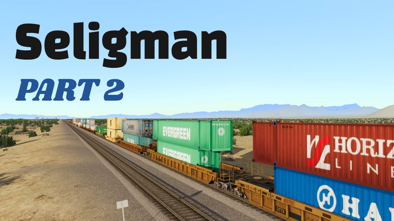 Needles, CA to Seligman, AZ part 2 - BNSF Seligman Sub - Intermodal Train - Run 8 Train Simulator