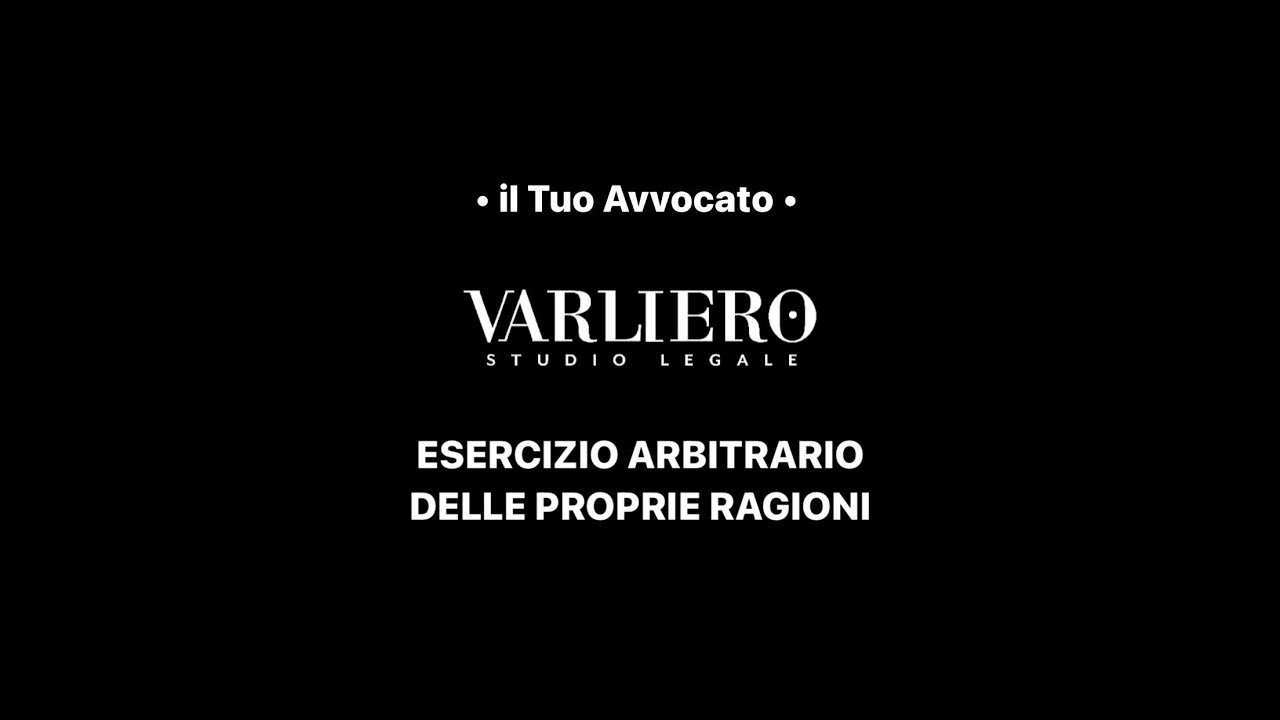 😇 ESERCIZIO ARBITRARIO DELLE PROPRIE RAGIONI 😇