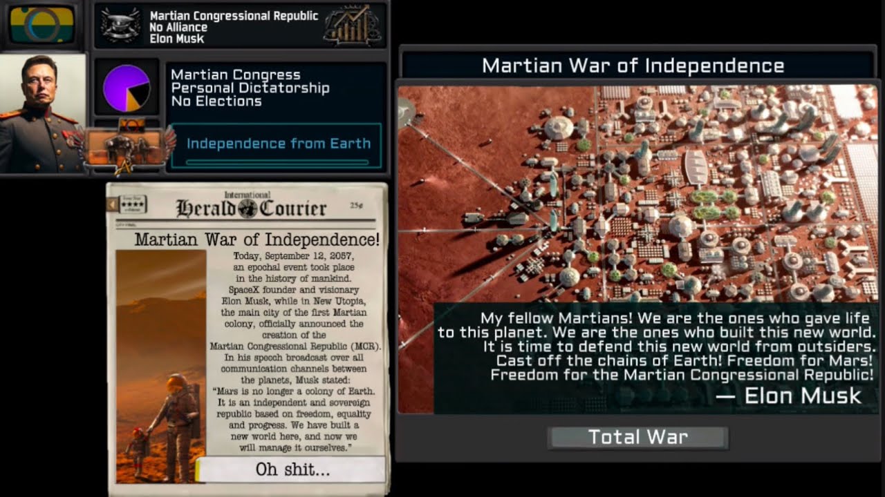 TNO Custom Super Event: Elon Musk established Martian Congressional Republic