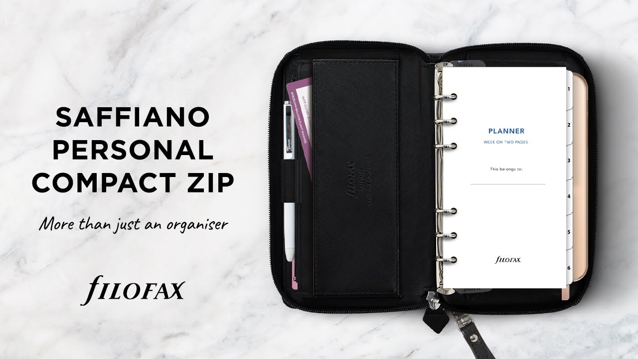 Plan your finances in style with Filofax Saffiano Personal Compact Zip