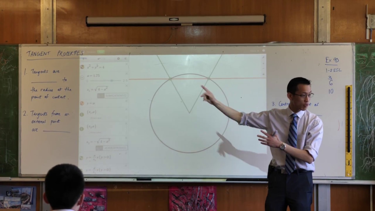 Tangent Properties - Circle Geometry (Tangent is perpendicular to radius)