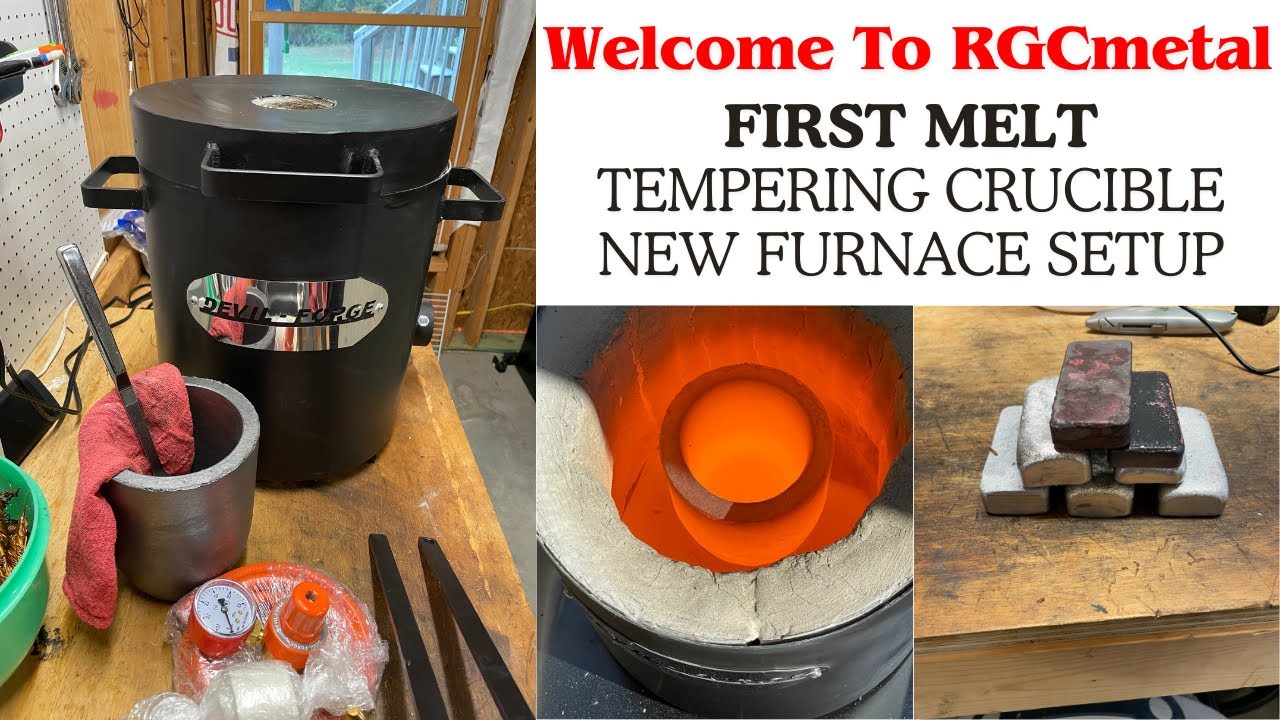 FIRST Melt - Copper & Aluminum - Devil Forge Furnace Unboxing - Tempering Crucible - ASMR Metal Melt