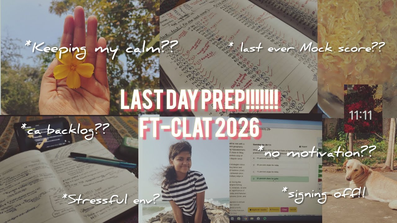 “How I’m Surviving The FINAL DAY Before CLAT 2026 😭🫠”#clat2026 #aspirantlife #minivlog #onedaytogo