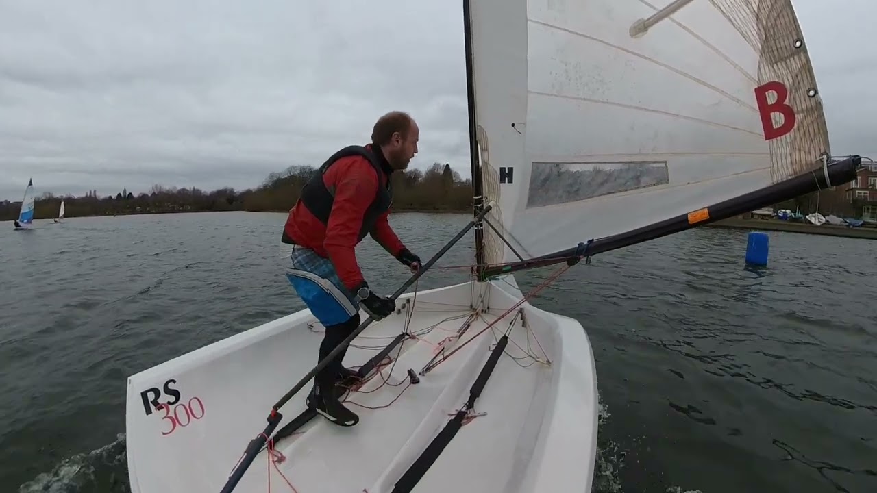 RS300 moderate wind gybing technique slow motion