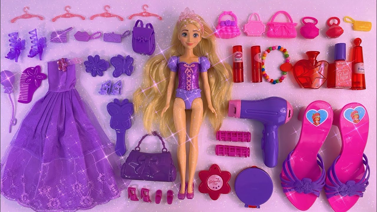 Disney Princess Doll Makeover ~ DIY Miniature Ideas For Barbie ~ Wig, Dress, Faceup, andMore! DIY 