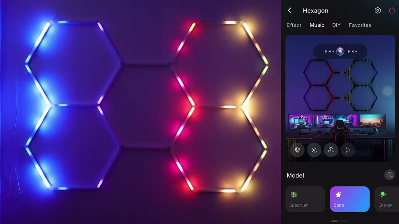 Step-by-Step Guide to Install & Use RGB Hexagon LED Lights.#hexagonlights #garagelighting #gameroom