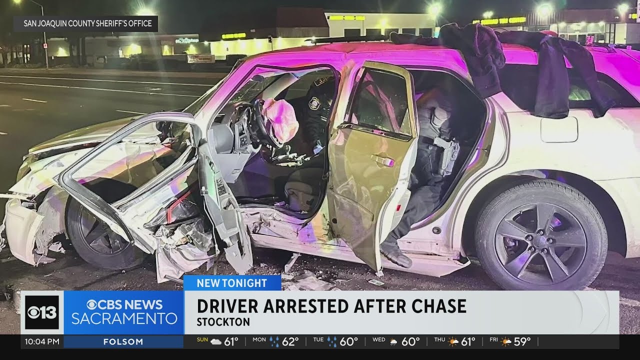 Pursuit ends in crash in San Joaquin County, suspect hospitalized