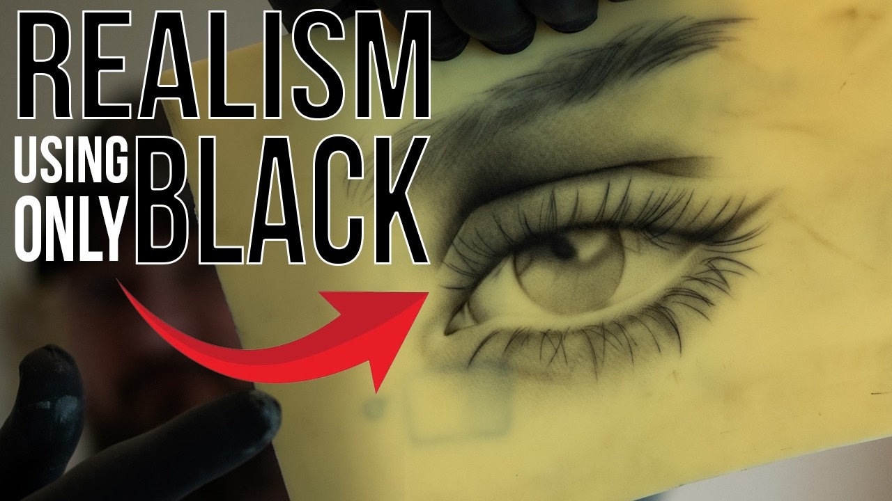 How to tattoo an Eye using ONLY BLACK INK
