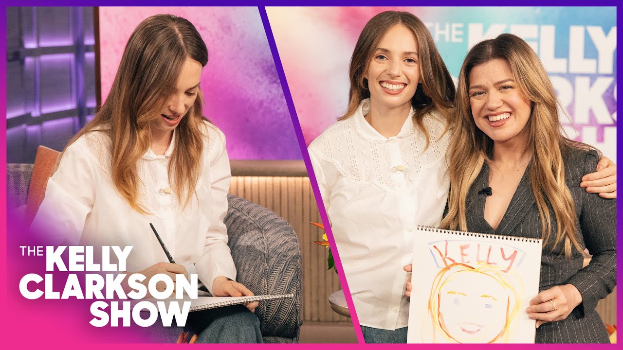 Maya Hawke Speed Paints Kelly Clarkson Portrait During Interview!
