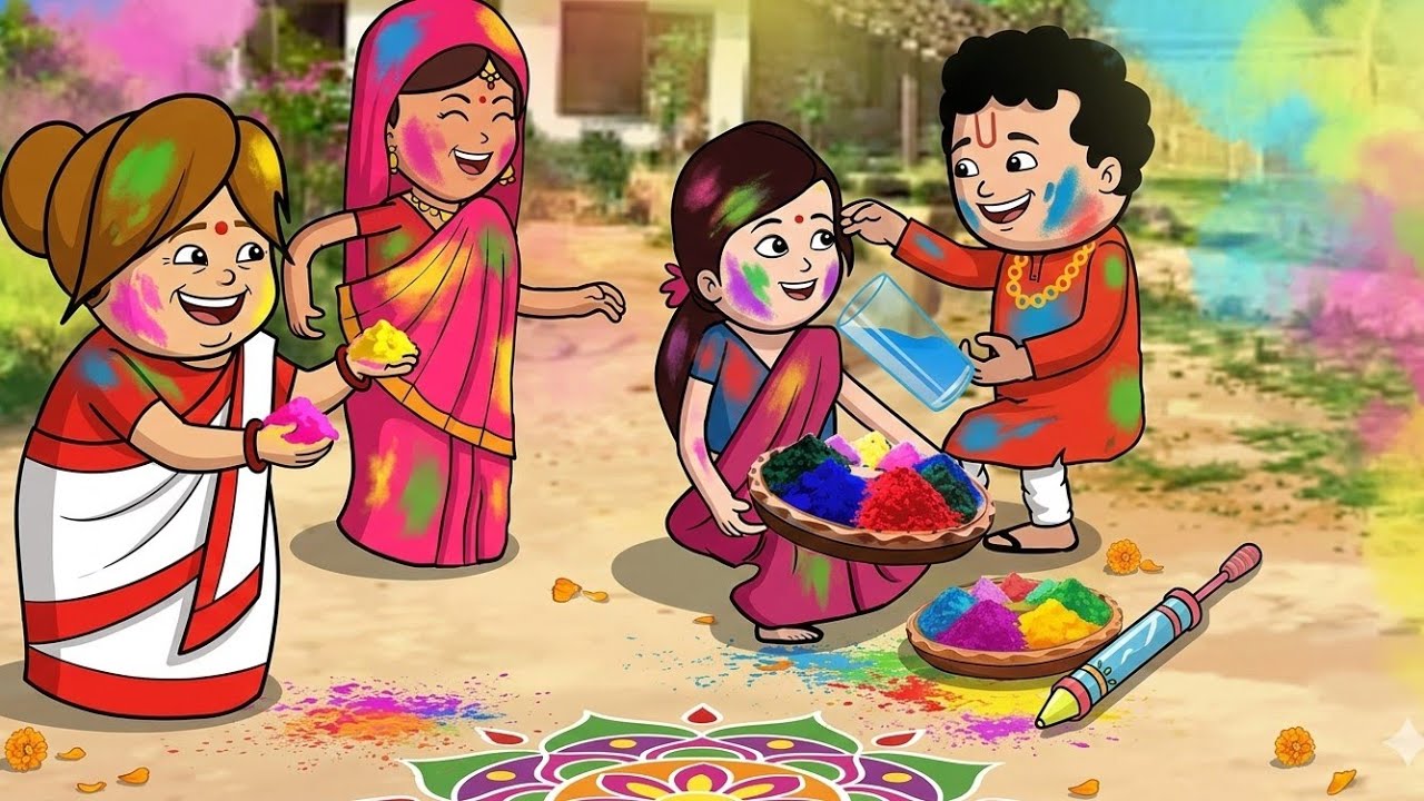 जीजा साली की होली डाल जीजा चोली में गो••😲,😅 अवधी कॉमेडी वीडियो #जीजी_कार्टून​  #होली​ #holispecial​ 