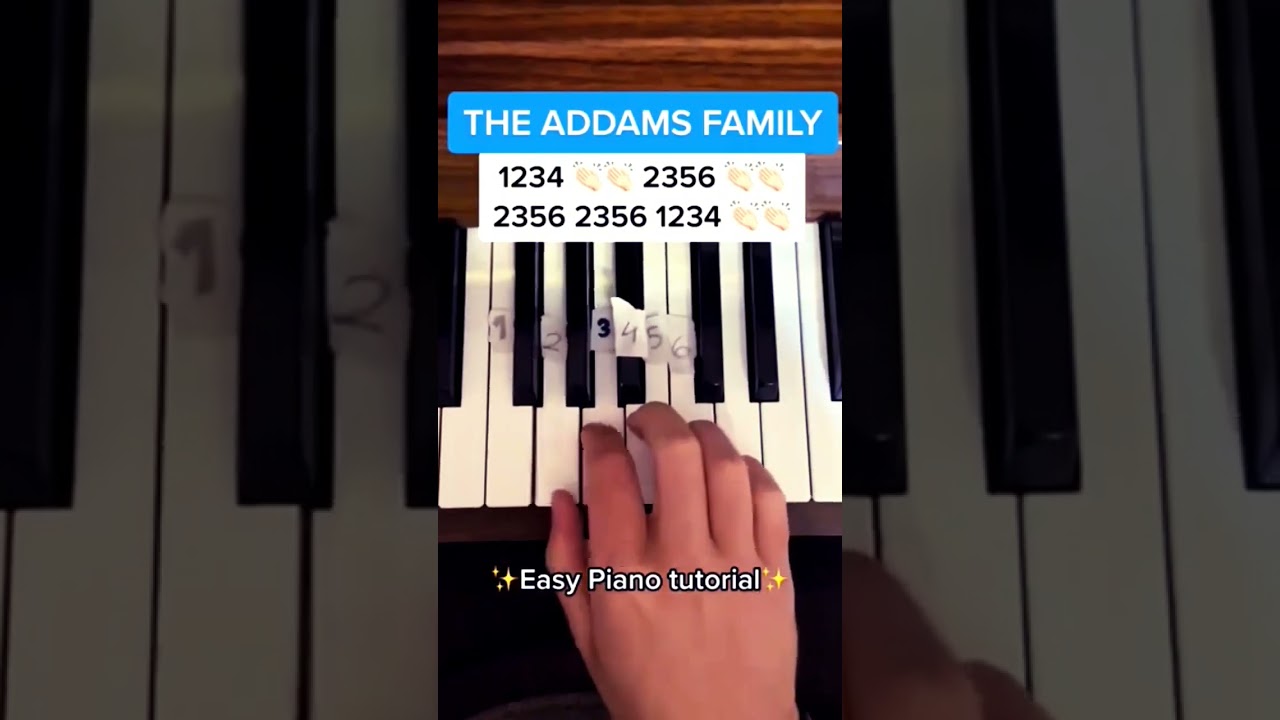 Piano F&aacute;cil tutorial - Fam&iacute;lia Addams #shortvideo #shortsvideo #shortsfeed #piano #teclado #lesson