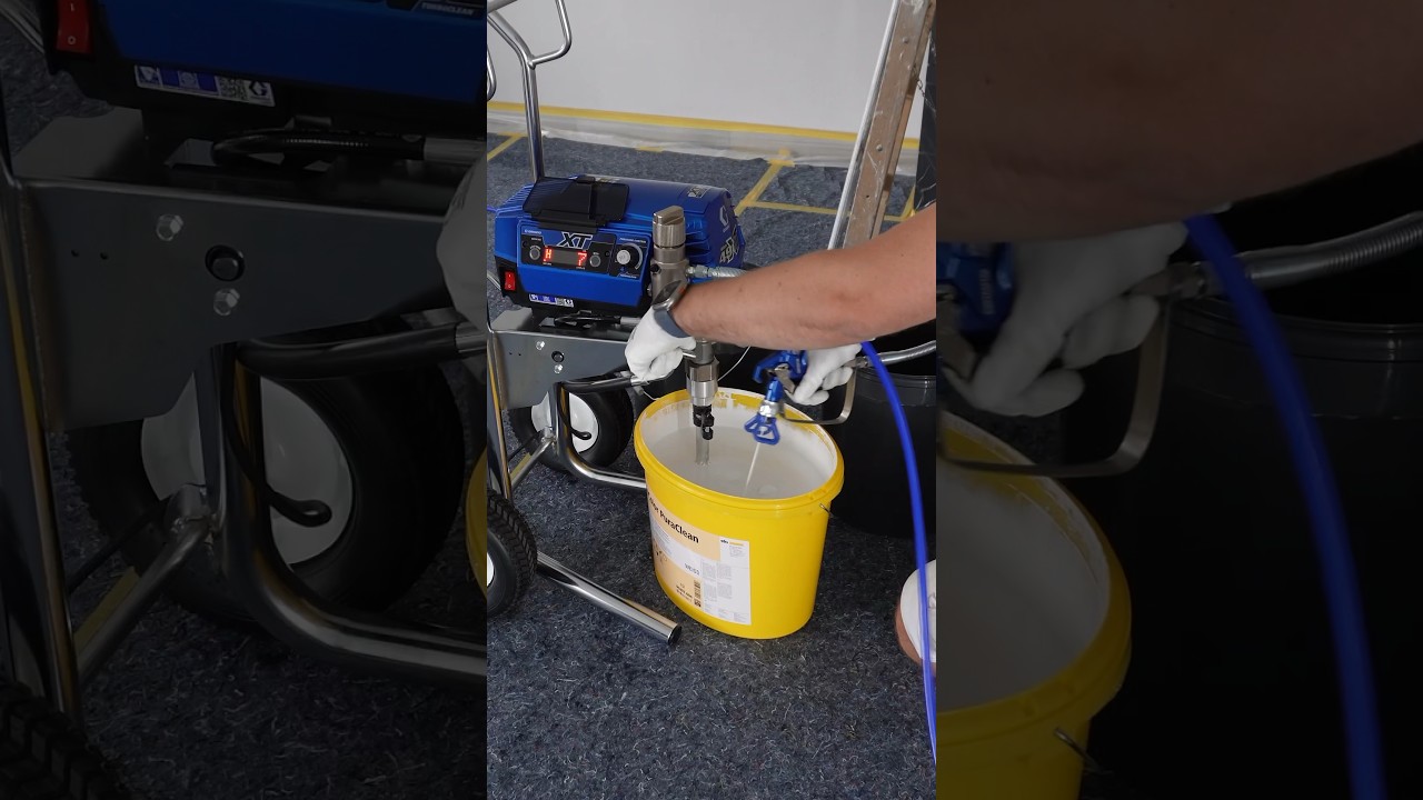Airless Farbe spritzen mit Graco 490 XT #airless #renovation #handwerk