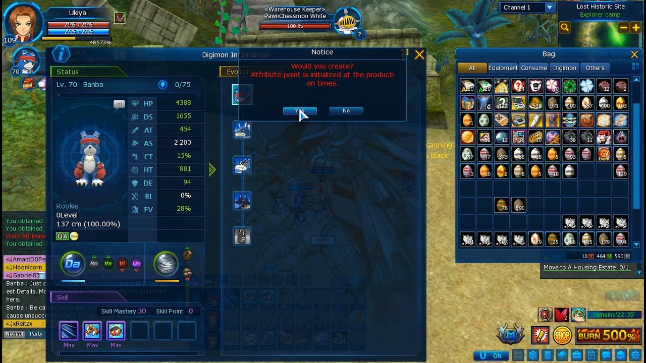 ZDC SV デジモン DMO Beelzebub Server Free Jumping Run Part 47 Day 34 Easy Data Attribute with G&L+SBMQS