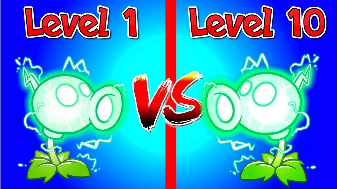 Plants vs Zombies 2 Compare Electric Peashooter Level 1 vs Electric Pea 10 Max level PVZ 2