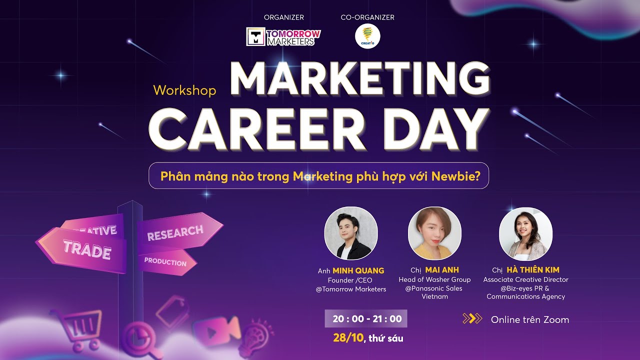 Workshop Marketing Career Day - Phân mảng nào trong Marketing phù hợp với newbie?