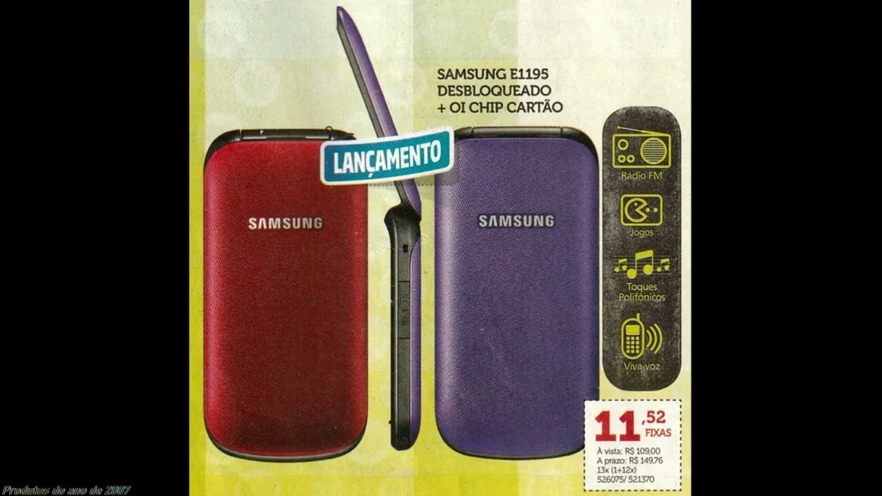 Celulares da Samsung do ano de 2007