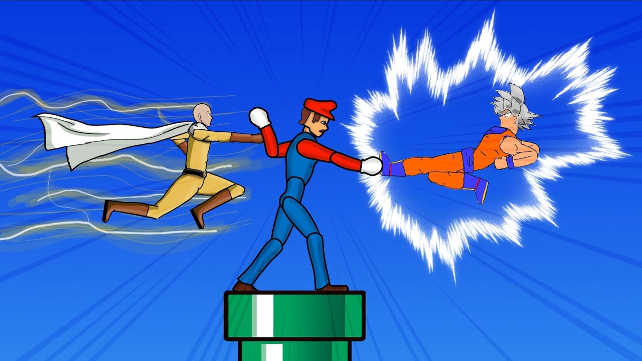 True form Mario vs Saitama and Goku (Full Part) - Draw Cartoons 2