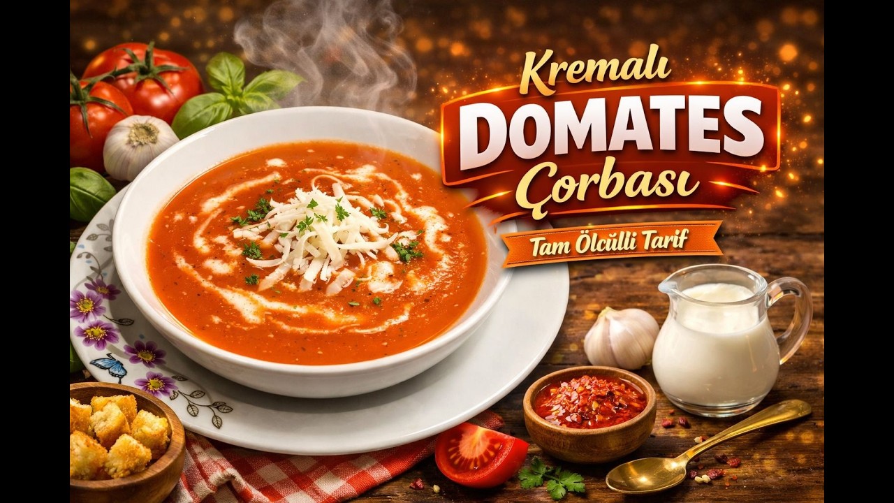 Kremalı Domates Çorbası Tarifi 😍 Lokanta Usulü Tam Kıvamında!