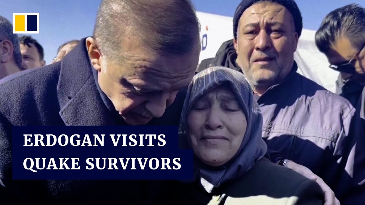 Turkish president Erdogan visits quake survivors amid criticism over rescue efforts