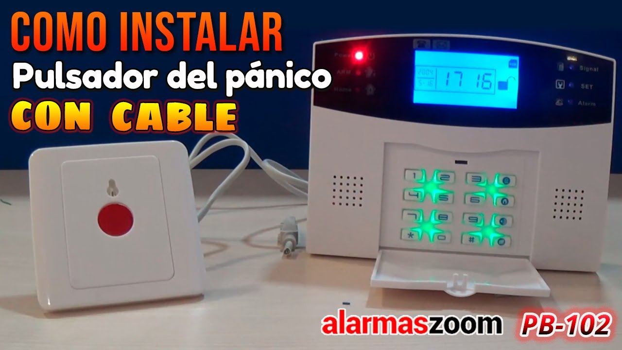 Como instalar pulsador del pánico con cable para centrales de alarma 🆘