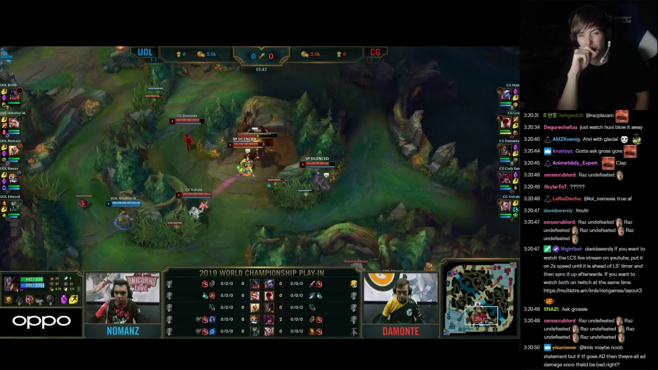 LS commentates UOL vs CG - Group A, Play in, Day 2, Worlds 2019