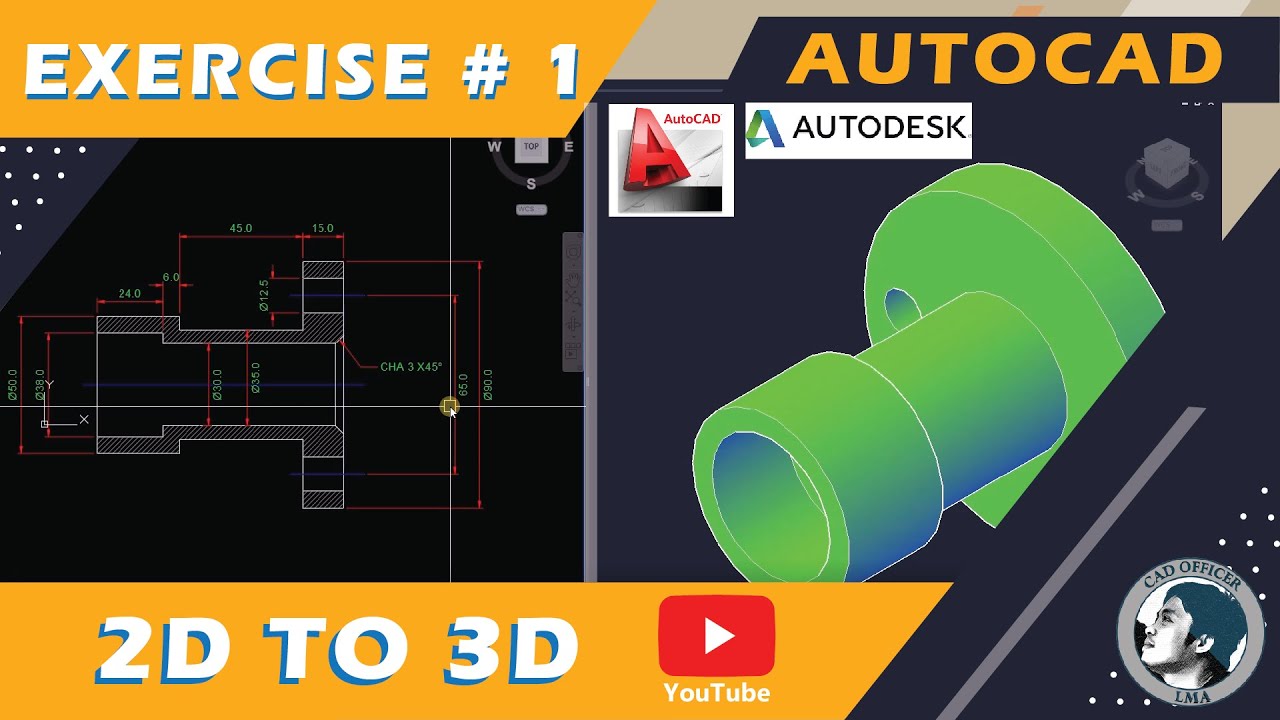 AUTOCAD 2D TO 3D EXERCISE 1 / TAGALOG VER.