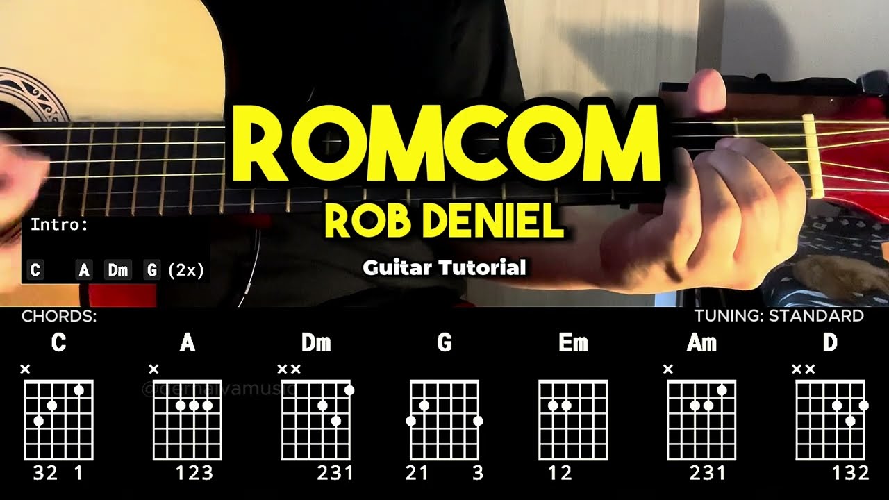 RomCom - Rob Deniel | Easy Guitar Chords Tutorial For Beginners (CHORDS & LYRICS) #guitarlessons