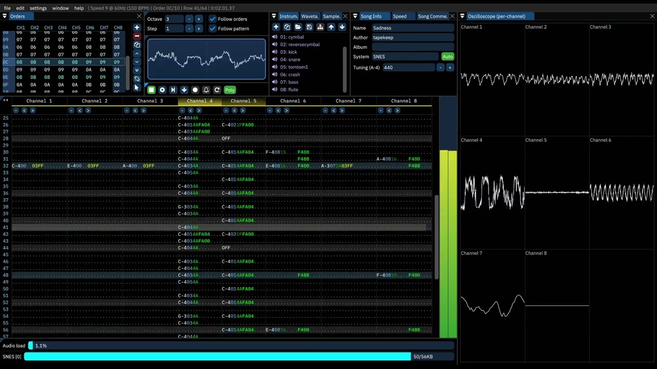 Sadness (SNES SPC700, Furnace 0.6 demo song)