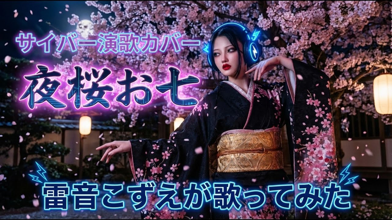 #歌ってみた 夜桜お七 サイバー演歌カバー　雷音こずえ