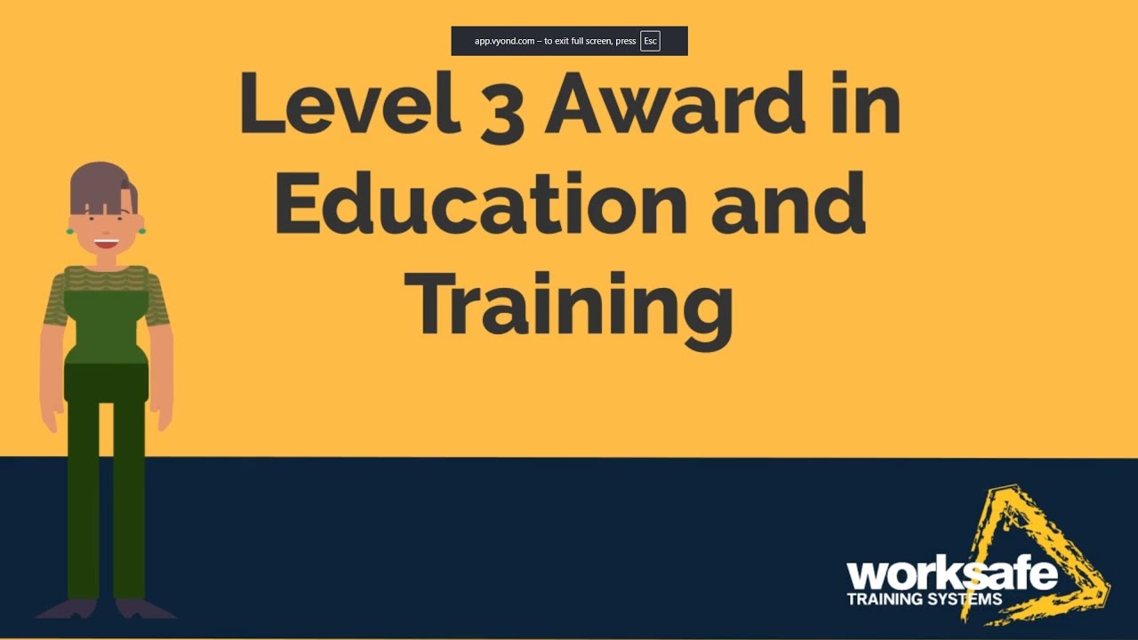 WorkSafe Level 3 Award in Education and Training