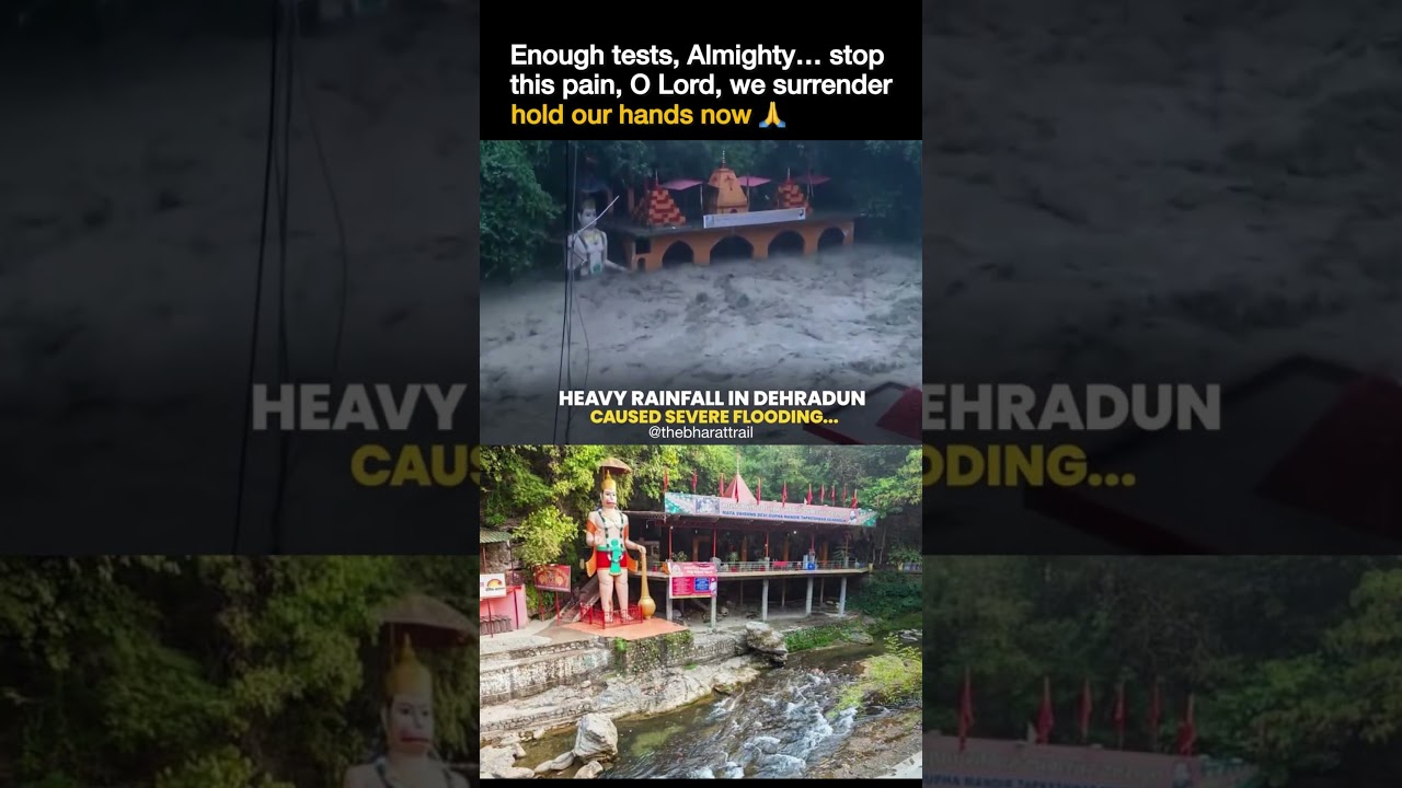 Floods & Cloudburst at Tapkeshwar Mahadev Temple | Enough Tests, Almighty 🙏💔 #flood #uttrakhand