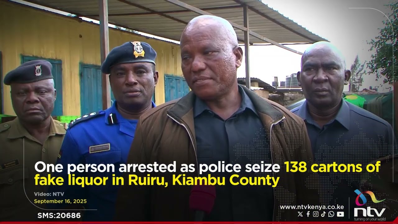 One person arrested as police seize 138 cartons of fake liquor in Ruiru, Kiambu County