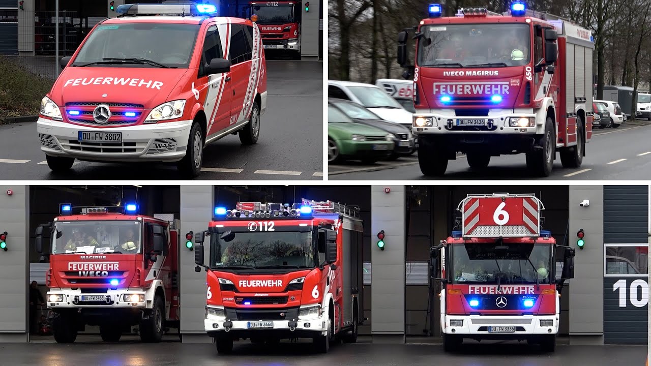 ELW BvE und Löschzug BF Duisburg Feuerwache 6 Rheinhausen & FF Duisburg-Friemersheim