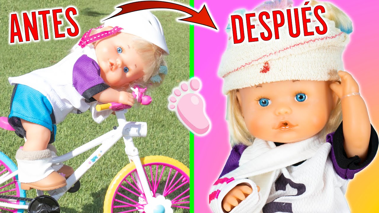 ¡oh no! NOA se cae de la bicicleta en el patio del colegio 🚑 NOÉ la lleva a la enfermería !