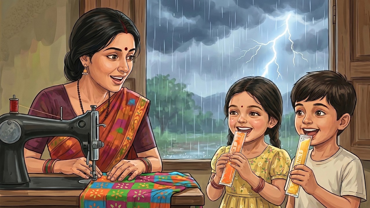 1990s Heavy Rain Indian Village Life 🌧️ | Daily Life of a Village Mother | Ghibli Style ASMR