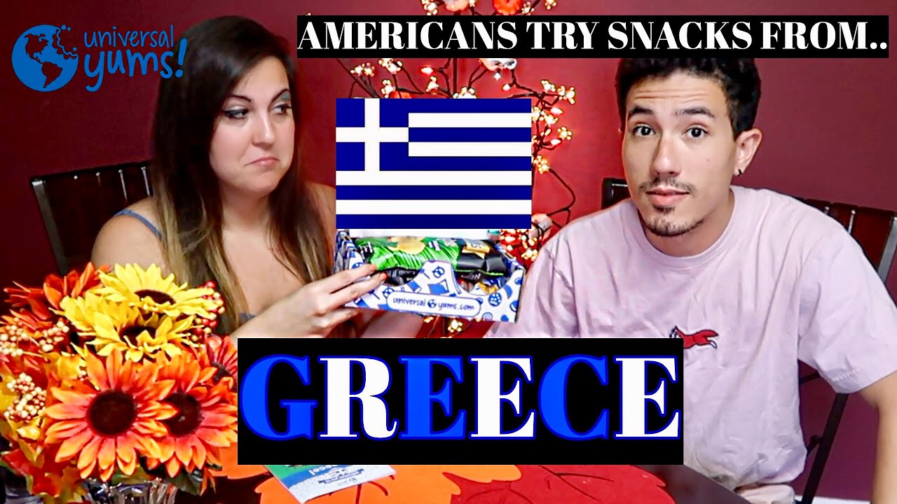 Americans Try Greek Snacks | Universal Yums Unboxing 2019 | Snack Haul & Taste Test