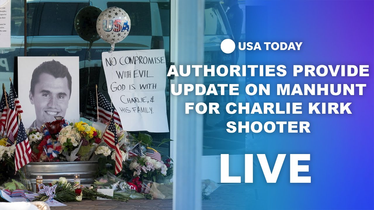 Watch live: Authorities provide an update on manhunt for Charlie Kirk shooter