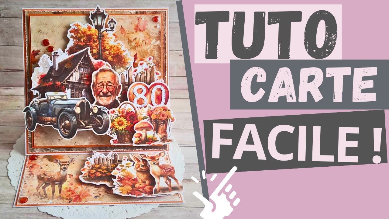 Comment faire une carte pour homme avec des tons flamboyants Tuto Scrapbooking automnal CraftO’Clock