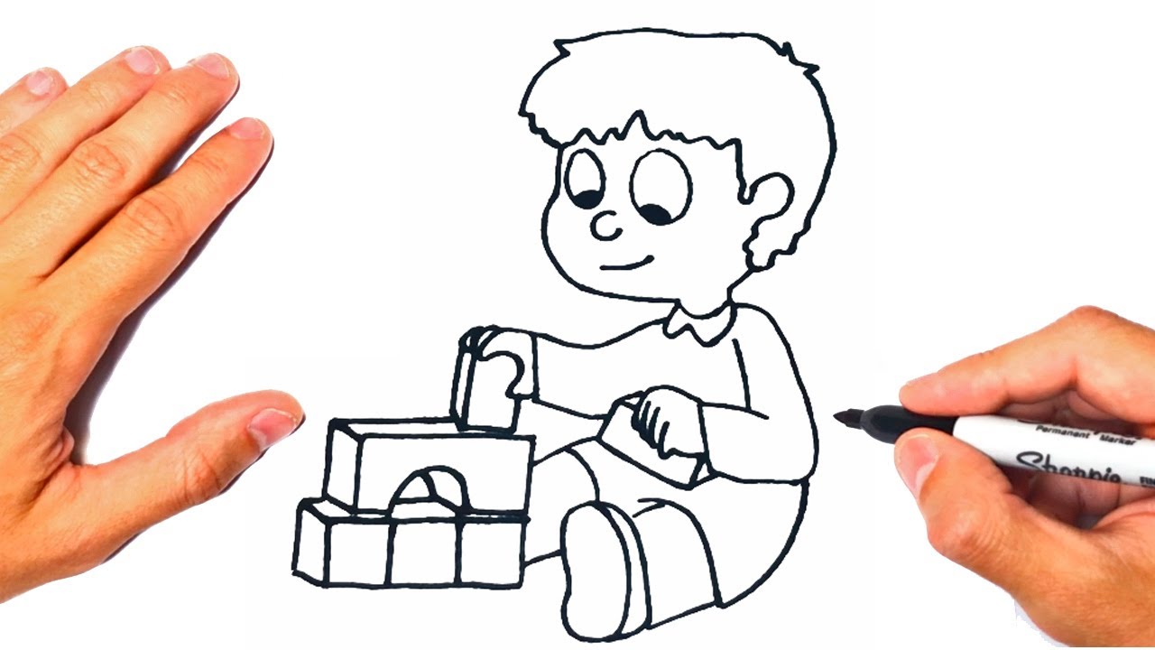 Como dibujar un Niño Jugando