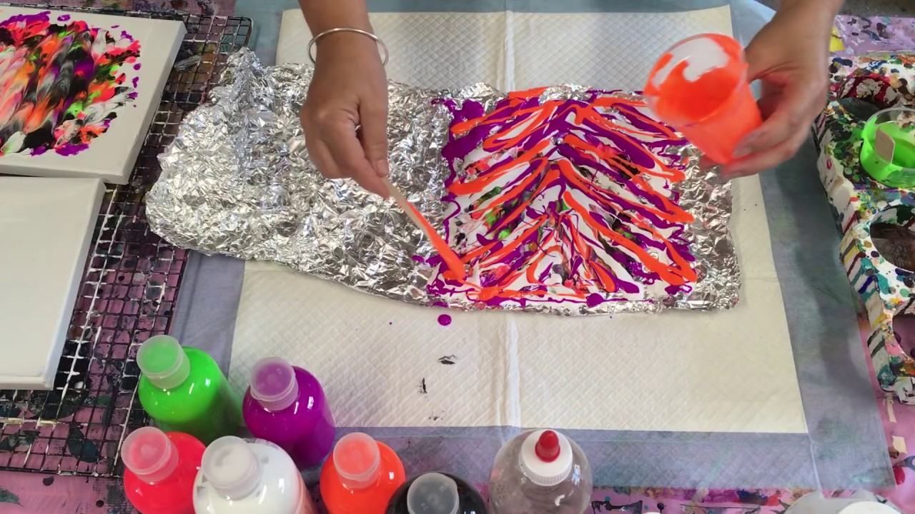 Awesome 😎 aluminium Foil double dipping with mont marte poster paints and PVA