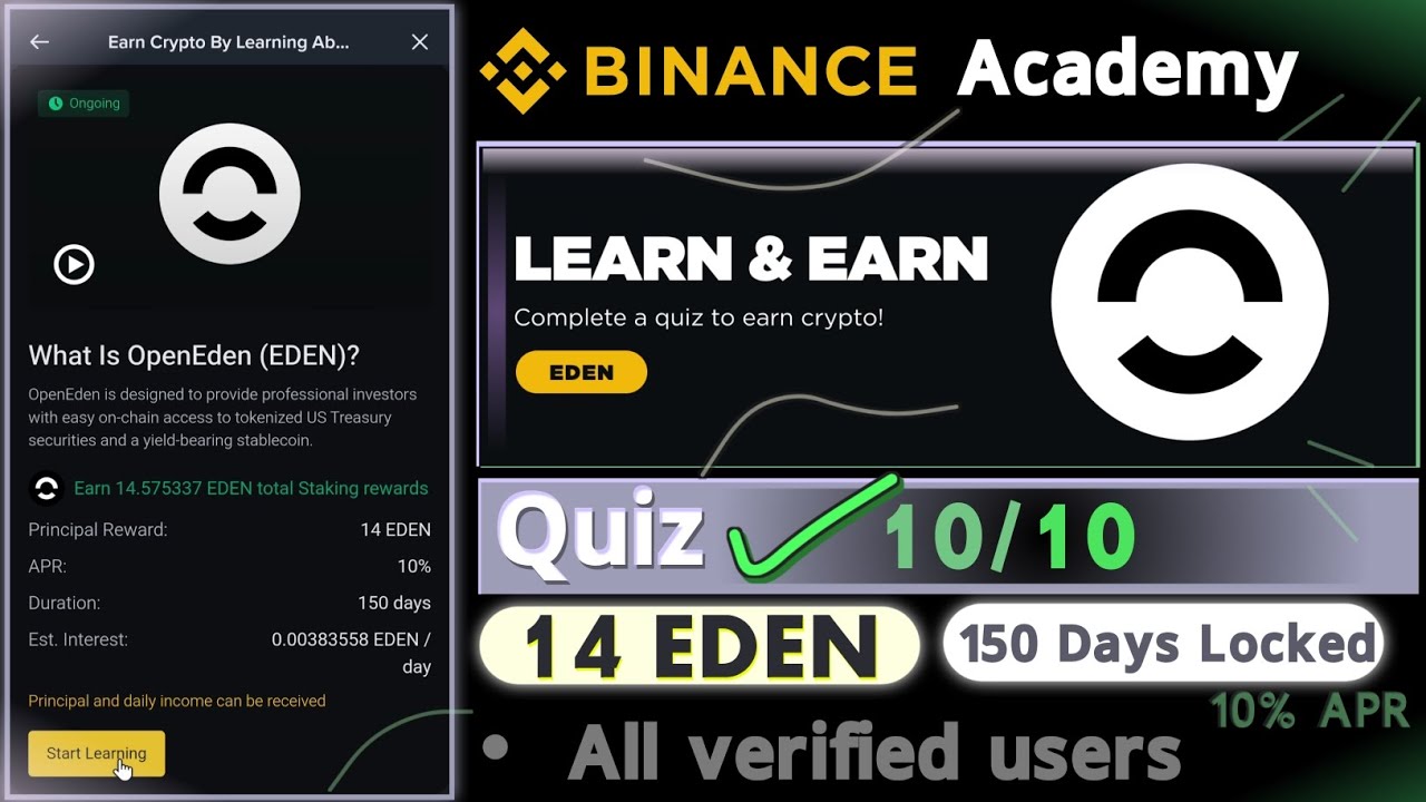 Викторина Binance EDEN | Учимся и зарабатываем: ответы на викторину EDEN | 10 вопросов