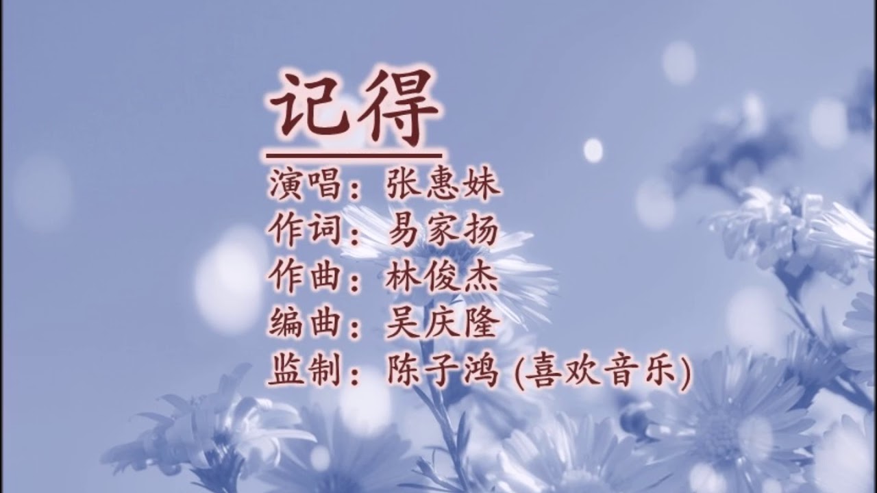 记得 A Mei 张惠妹  伴奏