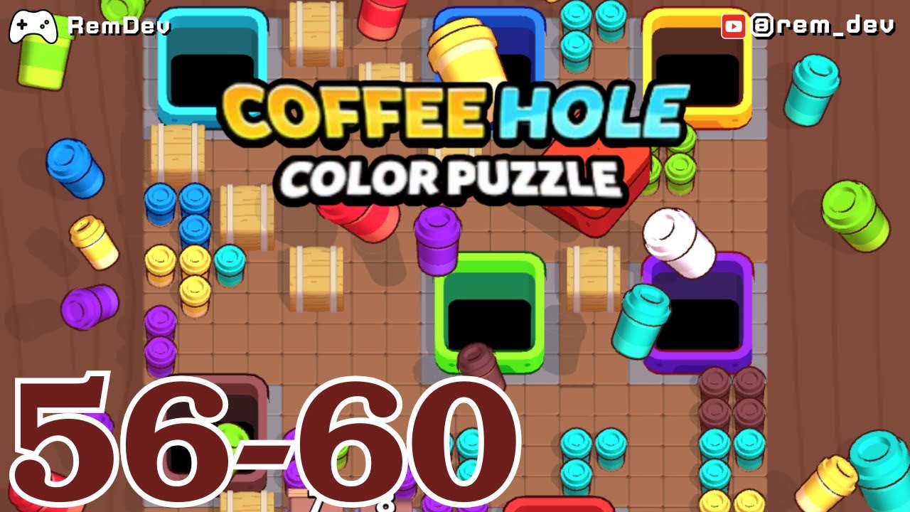 Coffee Hole (Quacking Hole) Color Puzzle Levels 56–60 – Fun Challenging Brain Puzzle Game