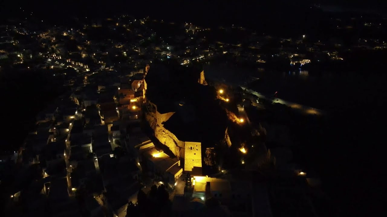 Astypalea Castle Drone 4K (Night) Greece